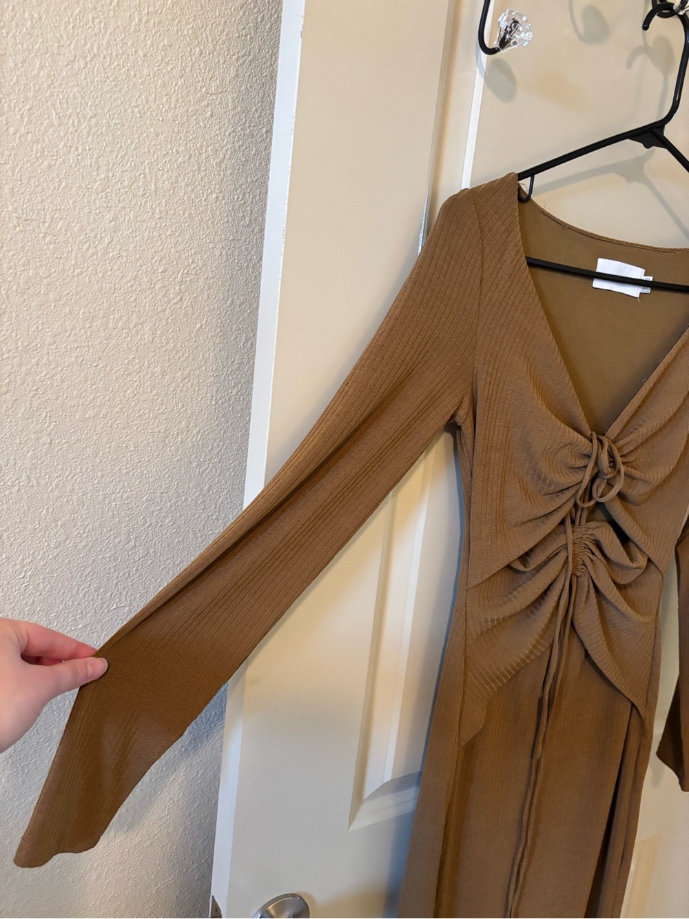 Significant Other Brown Ribbed Marie Dress Size 2 NWOT-minimalist,y2k,longsleeve - Picture 7 of 11